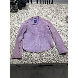Suedessence Leather Jacket Womens Petite PS Purple Suede WASHABLE DRYABLE